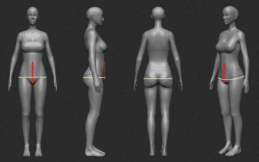 Полуобхват бёдер Полуобхват бёдер