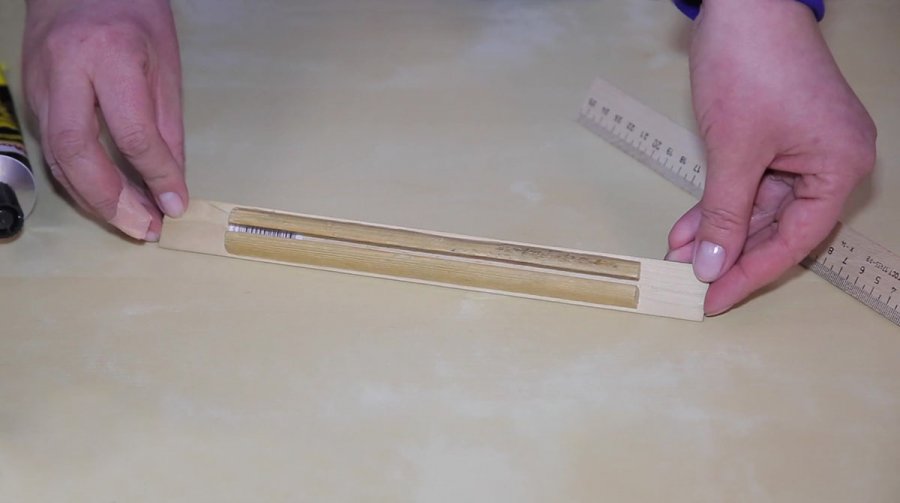 Основание угловой линейки с брусками Изготовление угловой линейки: шаг 8