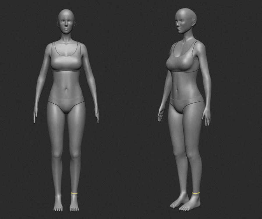 Обхват щиколотки Обхват щиколотки