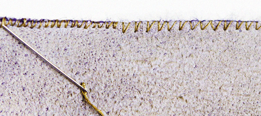 Шаг стежков скорняжного шва